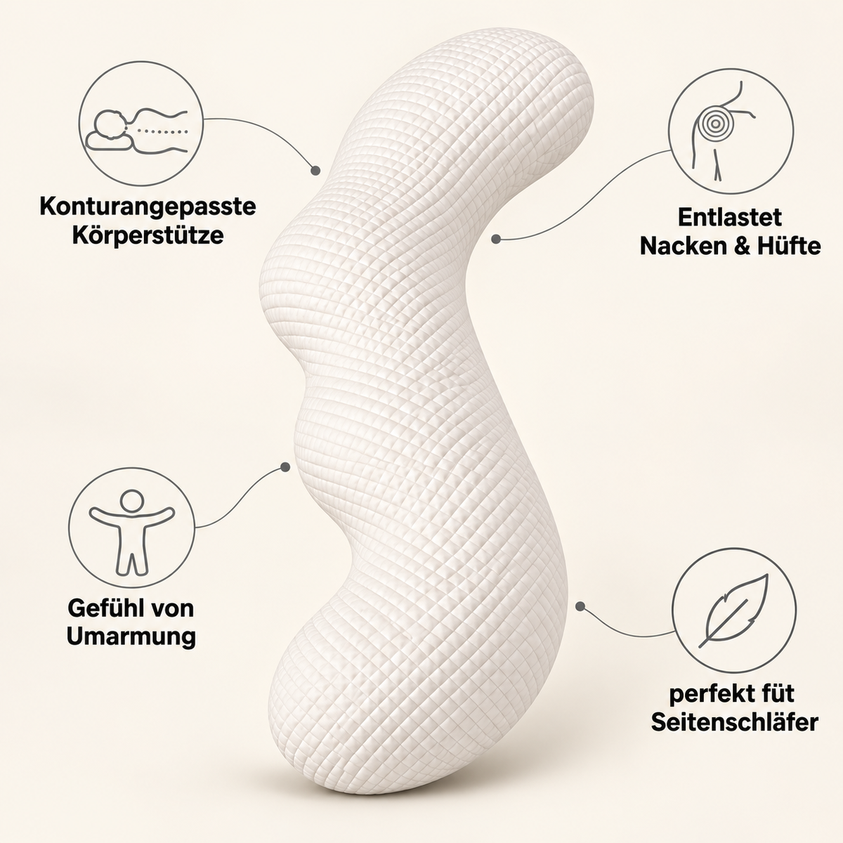 Luna – Umarmendes Seitenschläferkissen